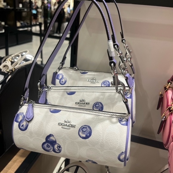 New Coach Nolita Barrel Bag In blueberry Signature Canvas CR369 - Picture 5 of 7